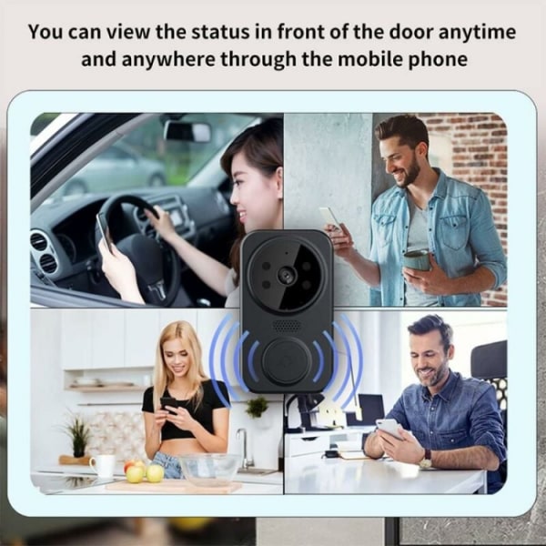 Vit trådlös fjärrvideo dörrklocka, Smart Home Wifi dörrklocka O