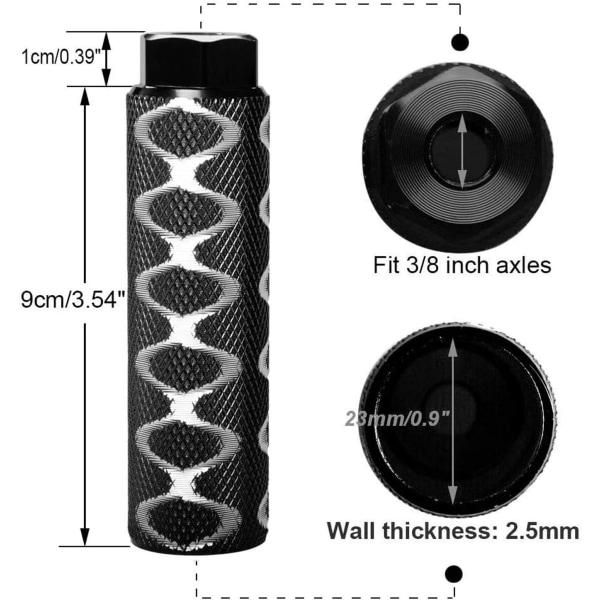 1 par aluminiumslegering sklisikre sykkelplugger, BMX-plugger, sylindrisk F