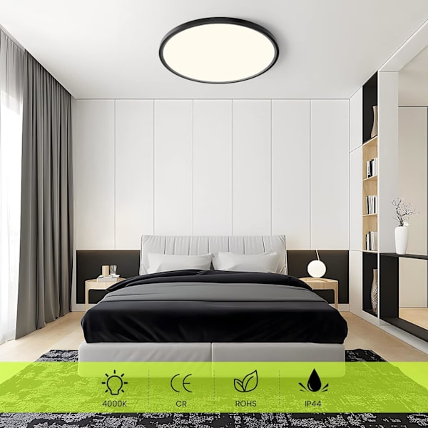 LED-taklampe, OTREN 40W innfelt lampe, vanntett IP44, 6500
