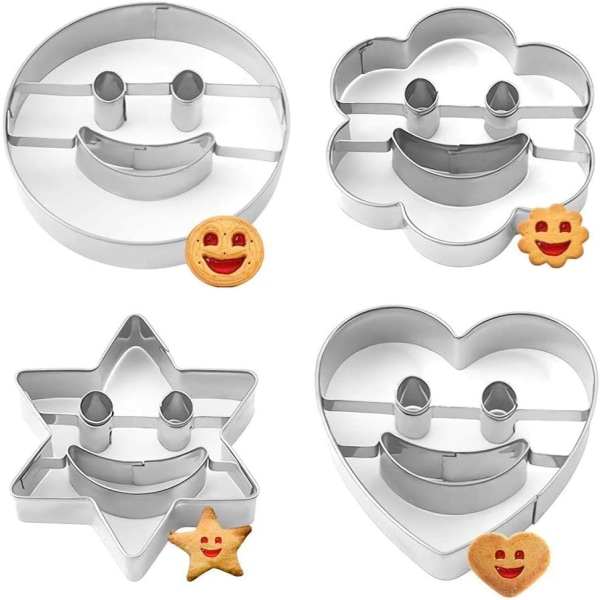 4 st Cookie Cutter Cookie Cutter Rostfritt Stål Biscuit Form