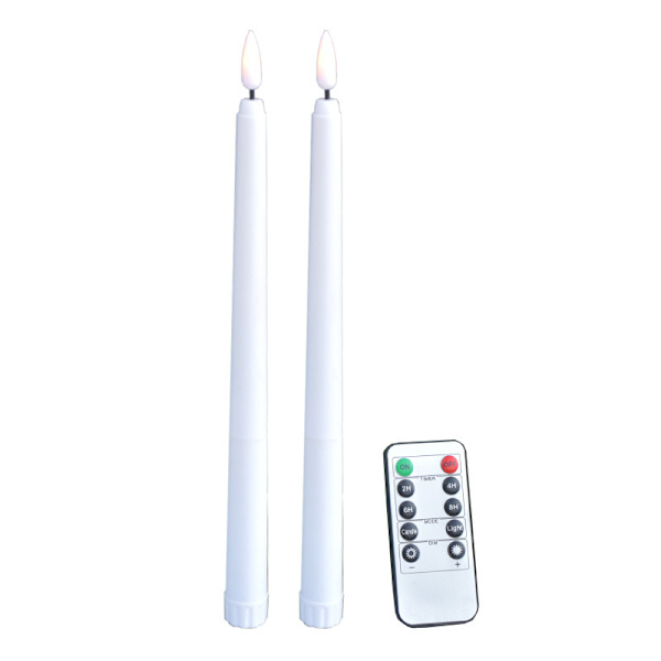 6 stk. LED-stearinlys, guldbund, nyt 3D-batterivindue, flammefri F