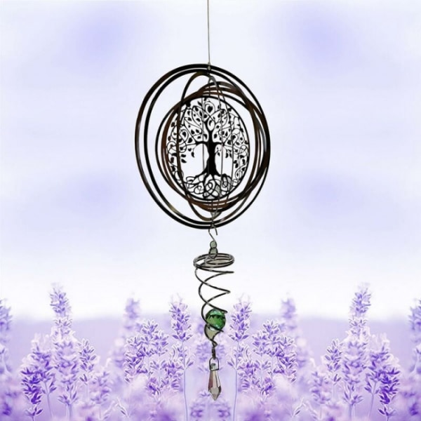 (Tree of Life)3D Metal Wind Spinners Hanging, Spiral Wind Chime,