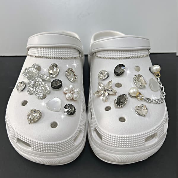 1 sett Rhinestone Skoblomst Tilbehør, Pins, Smykker, DIY Sko