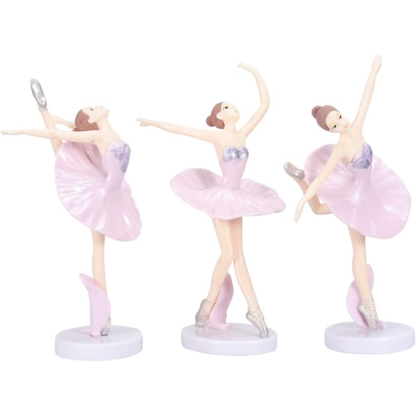 3st balettfigurer plast bordsdekoration handgjorda figurer rosa dansare