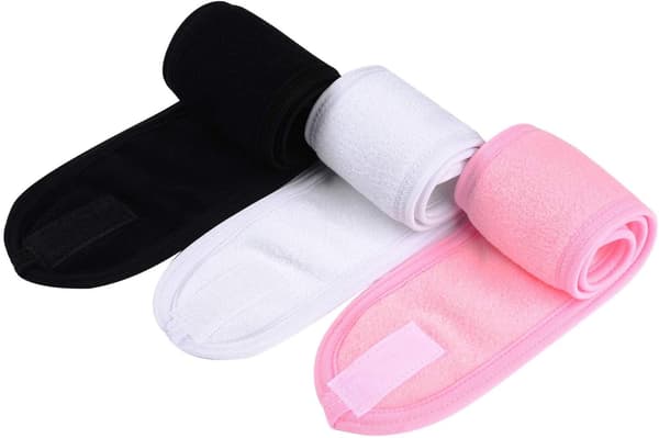 3PCS Vaskbar Hår Sminke Hodebånd Hvit Skrape Hodebånd Hodebånd