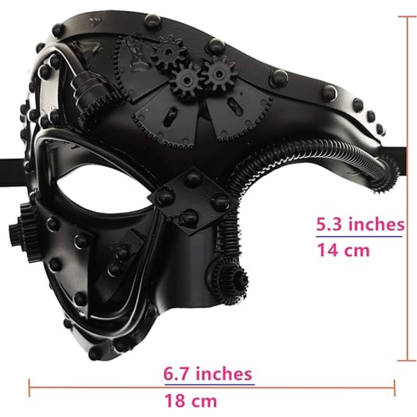 Metal Venetian Steampunk Cyborg Mask, Masquerade Mask for Hallowe