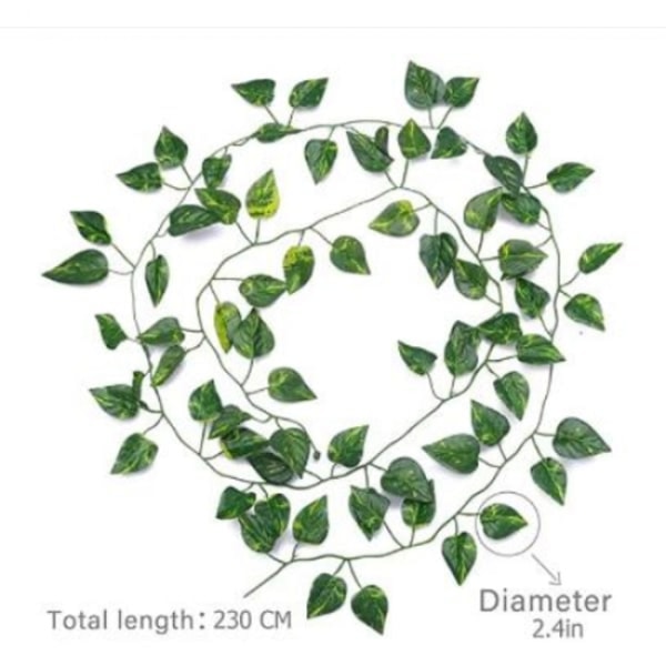 12 stk (2,4 meter) kunstige eføybladplanter falske