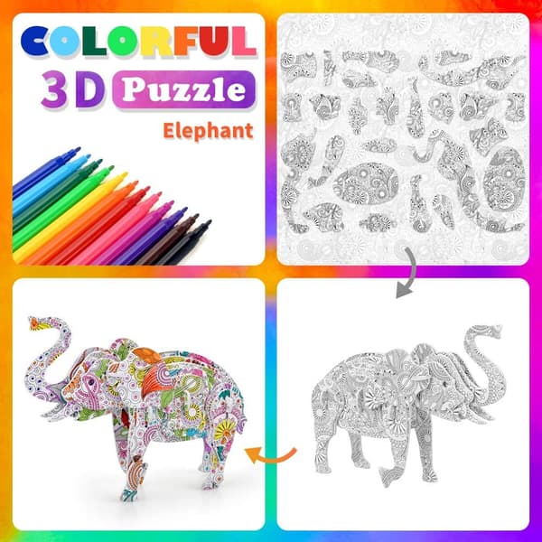 3D-puslespill DIY håndverkssett for barn, jenter og gutter 6-12 år - Beste G