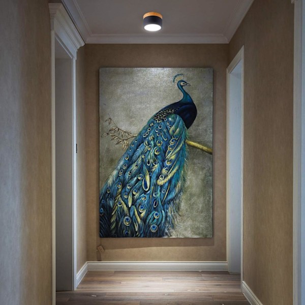Overflate montert takspotlight Rund LED Svart Kald Hvit Alum