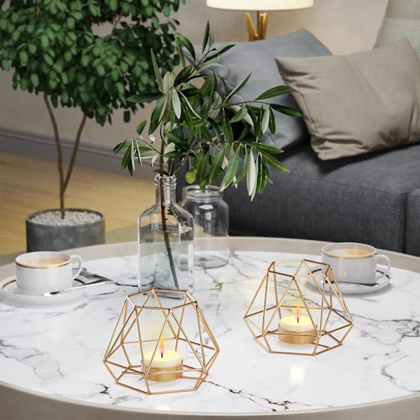 Tealight-hållare, Tealight-hållare, 2 st geometriska Tealight-te