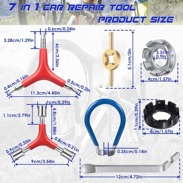 Minicykel eker reparationsverktyg, Ekernyckel, hjulcentrum, unive