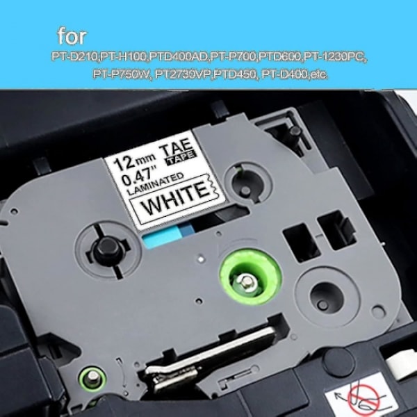 10 stk. P Touch Label Maker tape erstatning for Brother Tze-231