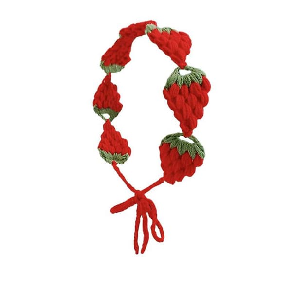 Virka jordgubbs pannband slips bak för flickor elastisk hår scarf