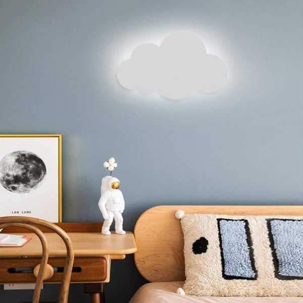 Modern molnformad inomhusvägglampa gjord av akryl med integrerade LED-lampor varm färg vit 12W (liten)
