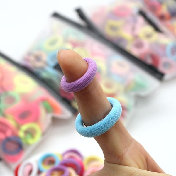 100 stycken små hårsnoddar, sömlösa elastiska hästsvansar, elastiska