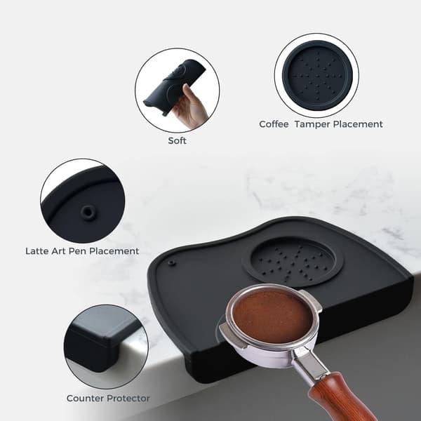 Kaffe Tamper Mat Silikonmatta, Espresso Tamper Mat,Halkskyddad Coff