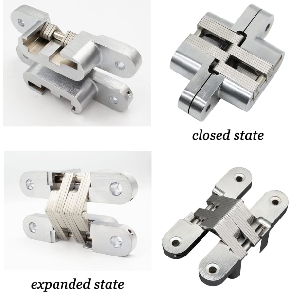 6 stk sammenleggbare hengsler skjulte krysshengsler, skjult hengsel Cl