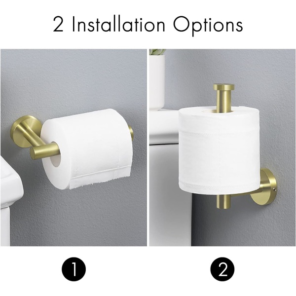 Toiletpapirholder Toiletpapirholder Badeværelsespapirholder Dispenser Rustfast vægbeslag (børstet guld)