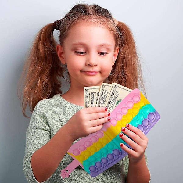 Pop Purse Plånboksväska för Flickor Kvinnor Fidget Pops Poppet It Söt M