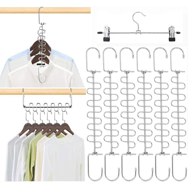 Tilaa säästävä vaateripustin Metalli Magic Hanger Vaatteiden säilytys Cl