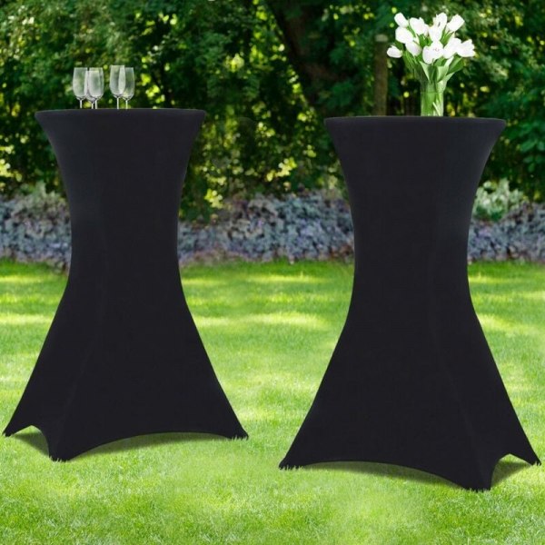 Sæt med 2 sorte covers til foldeborde, 110 CM