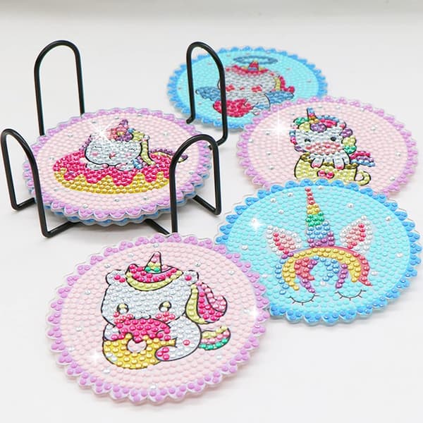 Coasters 8 stk. absorberende coasters med holder, genanvendelig person