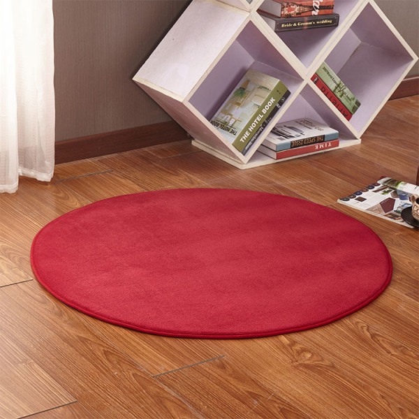 Tatami-måtter, runde stuegulvtæpper, soveværelse skridsikre måtter (1 stk 80*80cm rød)