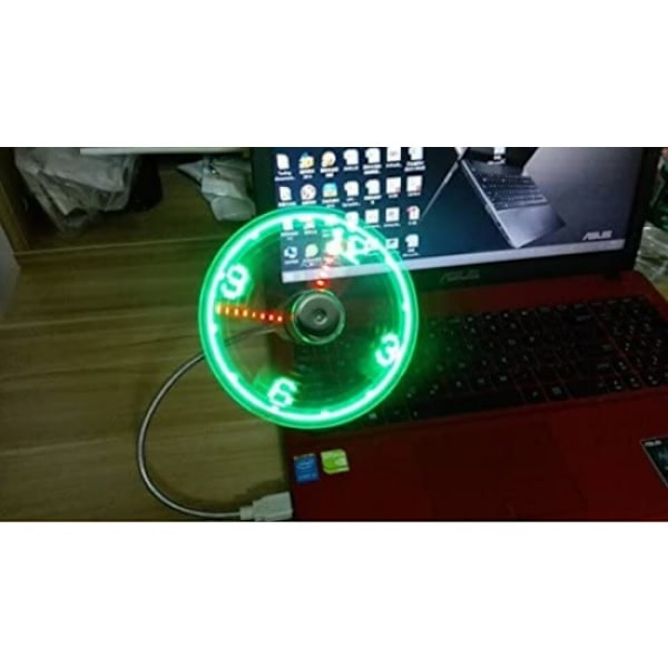 USB-fläkt med realtidsdisplayfunktion, USB-fläktar, silver (klocka)