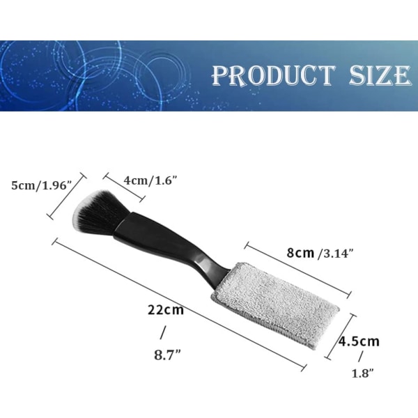 1 pakke bilrengjøringsbørster med dobbelt hode, detaljering av bilinteriør B