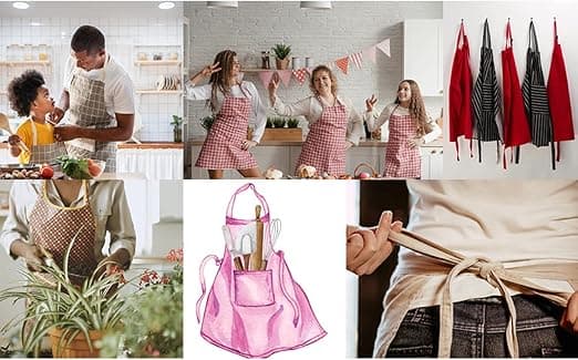 Unisex köksförkläde Justerbart Haklappsförkläde med 2 Fickor Kök