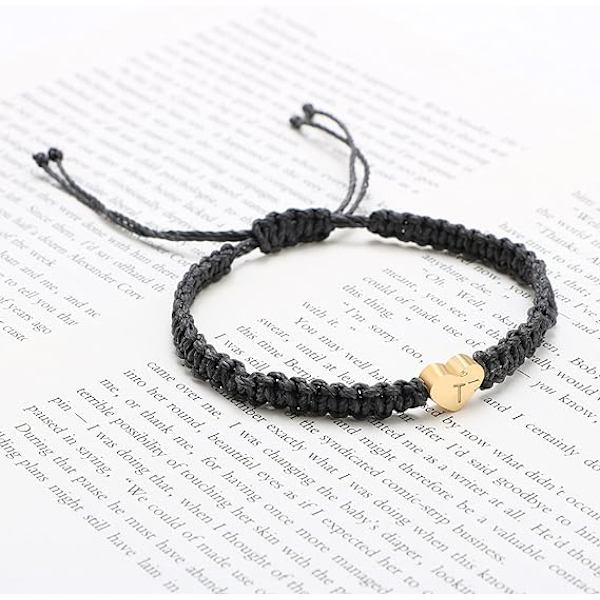 Hjerte Initial Armbånd til Kvinder - 26 Bogstaver Initial Vedhæng Armbånd