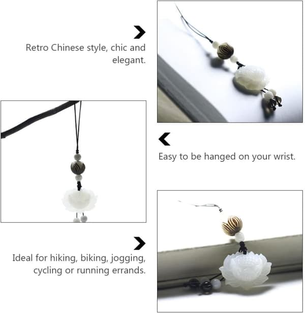 Jade nøgleringe 2 stk håndvævede lotus jade nøgleringe charms deco