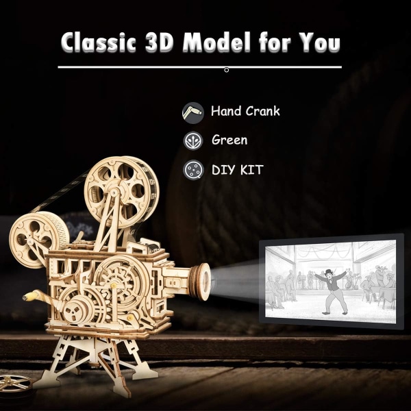 Træ 3D-puslespil, mekaniske modelbyggesæt, ingeniørmodel