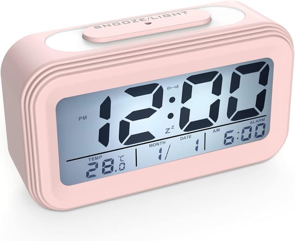 Digital väckarklocka, morgonväckarklocka, tyst batteridriven