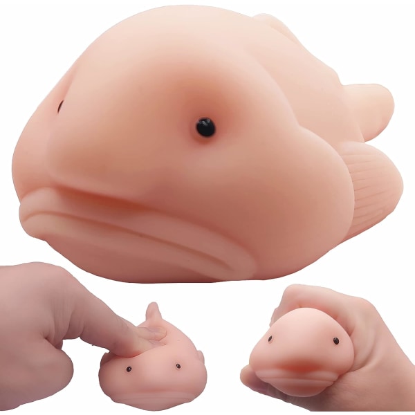 Blobfish-legetøj, træk, stræk og klem, sensorisk fisk, menneskeansigt