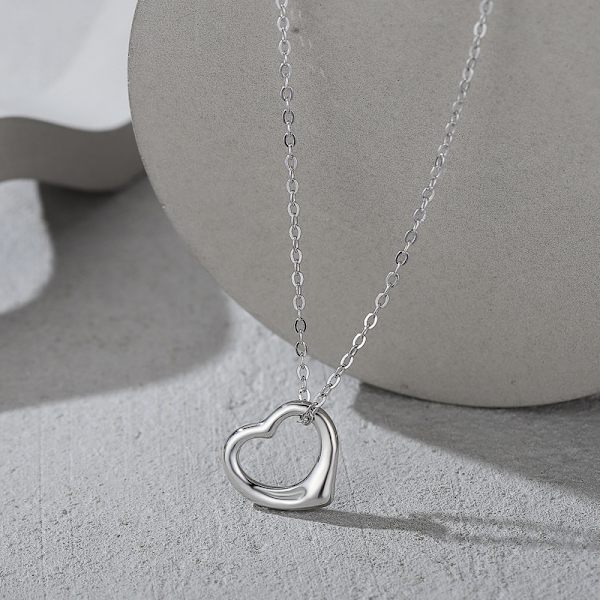 Silver Hjärtformad Halsband, Vackert Kärleks Smycke, för Fru/Mamma