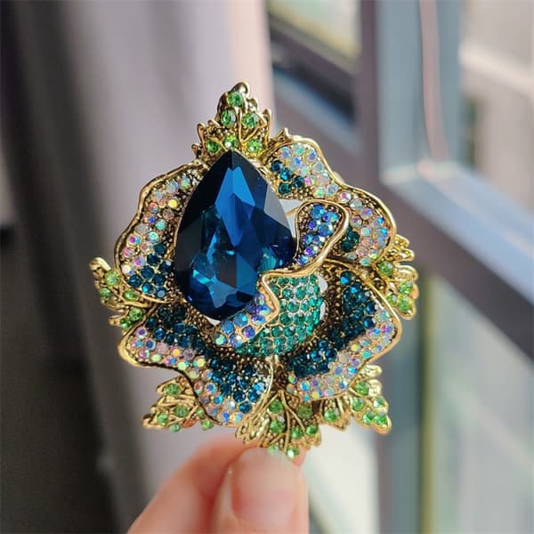Blom brosch brosch pin strass brosch dam mode smycken bling flöde