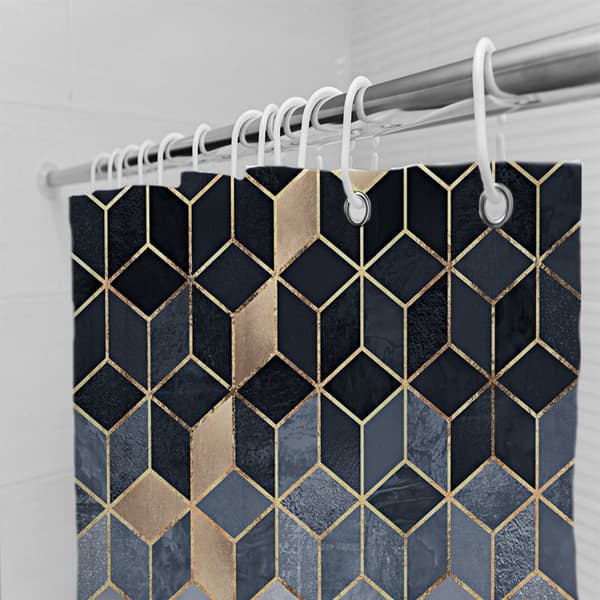 Retro gradient geometrisk dusjforheng, 90cm*180cm