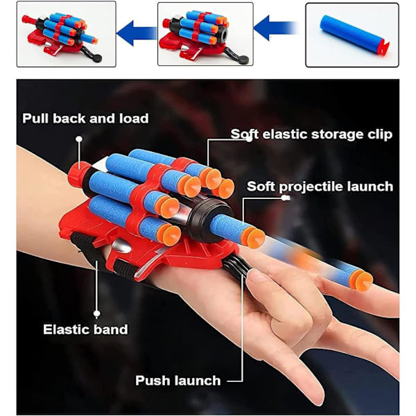 2-pack Spider-Man Launcher-handskar, Plastic Spider-Man Launcher Co