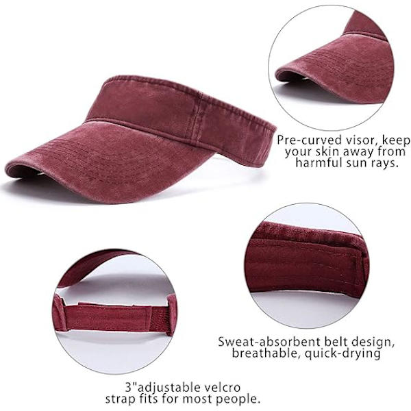 Visor for kvinner - Golf Visor, Ponytail Justerbar Visor Baseball