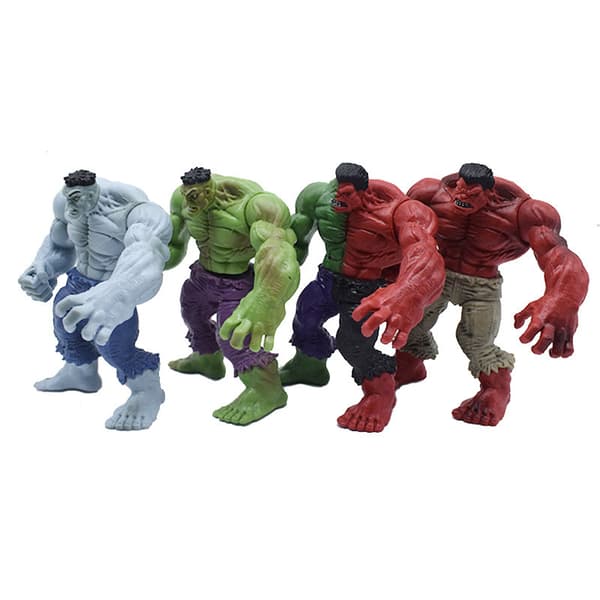4 stk Actionfigurleker, 11,5 cm Hulk-figur, inkludert eksplosjon A