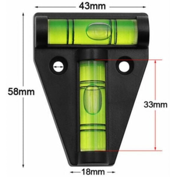 2-pack T-formad vattenpass, mini vattenpass tillbehör för moto