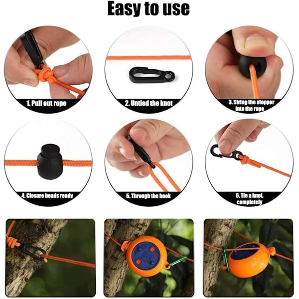 10m, Klädstreck, Retractable, Camping, Bärbar, Tvätt Torkning