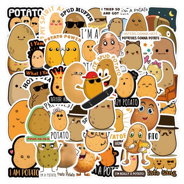 60 st potatis graffiti klistermärken för att dekorera gitarr laptop s