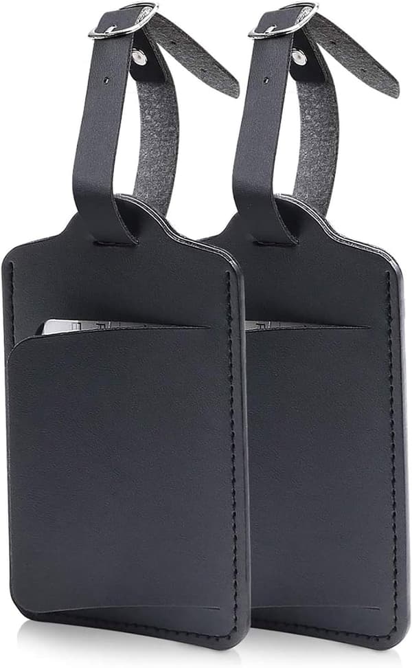 Bagageetiketter, 2-pack identifieringsetiketter för resväskor,