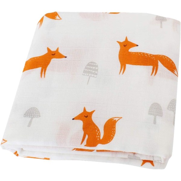 Baby , Fox' Design Maxi Lange 120x120 cm Musseline Baby S