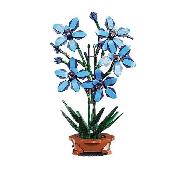 Orkidé växtset 1097 delar, blomsterbonsai byggklossar set,