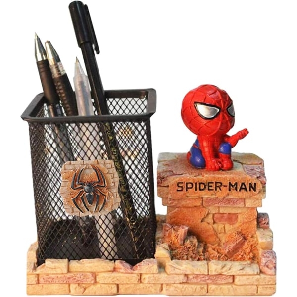 Spider-Man pennholder, kreativ nyhet Skrivebordsdekorasjoner Menn Gutter