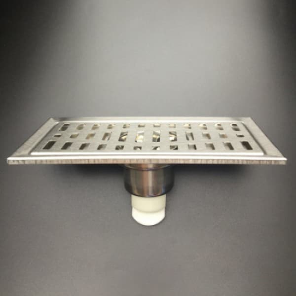1 stk 200 x 100 mm gulvavløp med avtagbart lokk, rektangulær