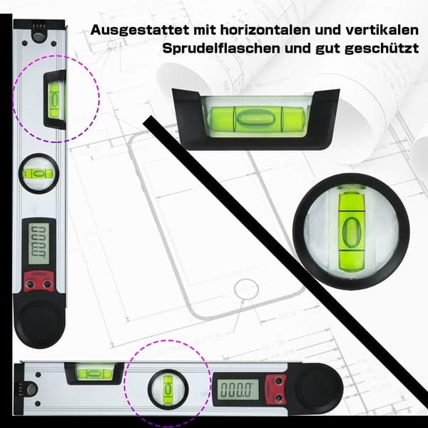 Digital vinkelmätare 0-225° Digitalt vattenpass med LCD-dis